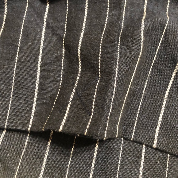 Like New!! Free People Linen Blend Boyfriend Blazer Navy Pinstripe Sz L - Picture 8 of 10